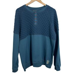 Critical Role Sweatshirt Mens XL Blue Quilted Henley Battle-tested in Exandria